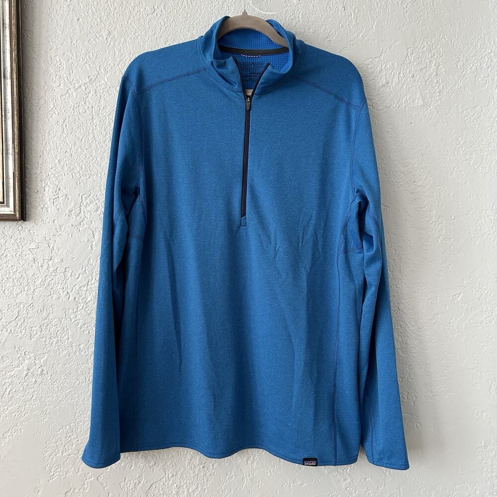 Patagonia Pullover Trail Hiking Baselayer Men’s Large Blue Long Sleeve